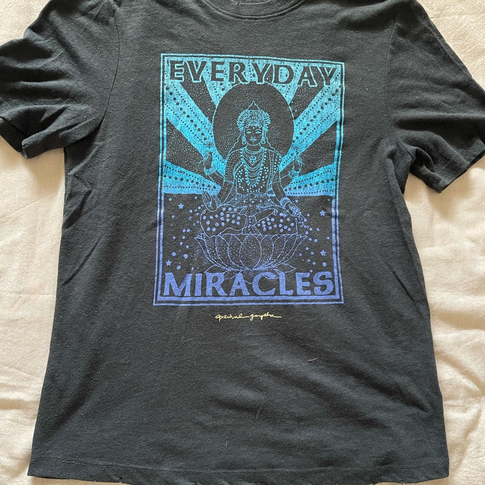 Spiritual Gangster Black Tee with Blue Graphic